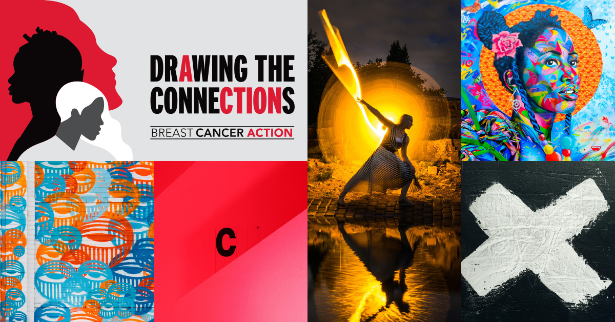 Drawing the Connections Logo surrounded by 5 pieces of art